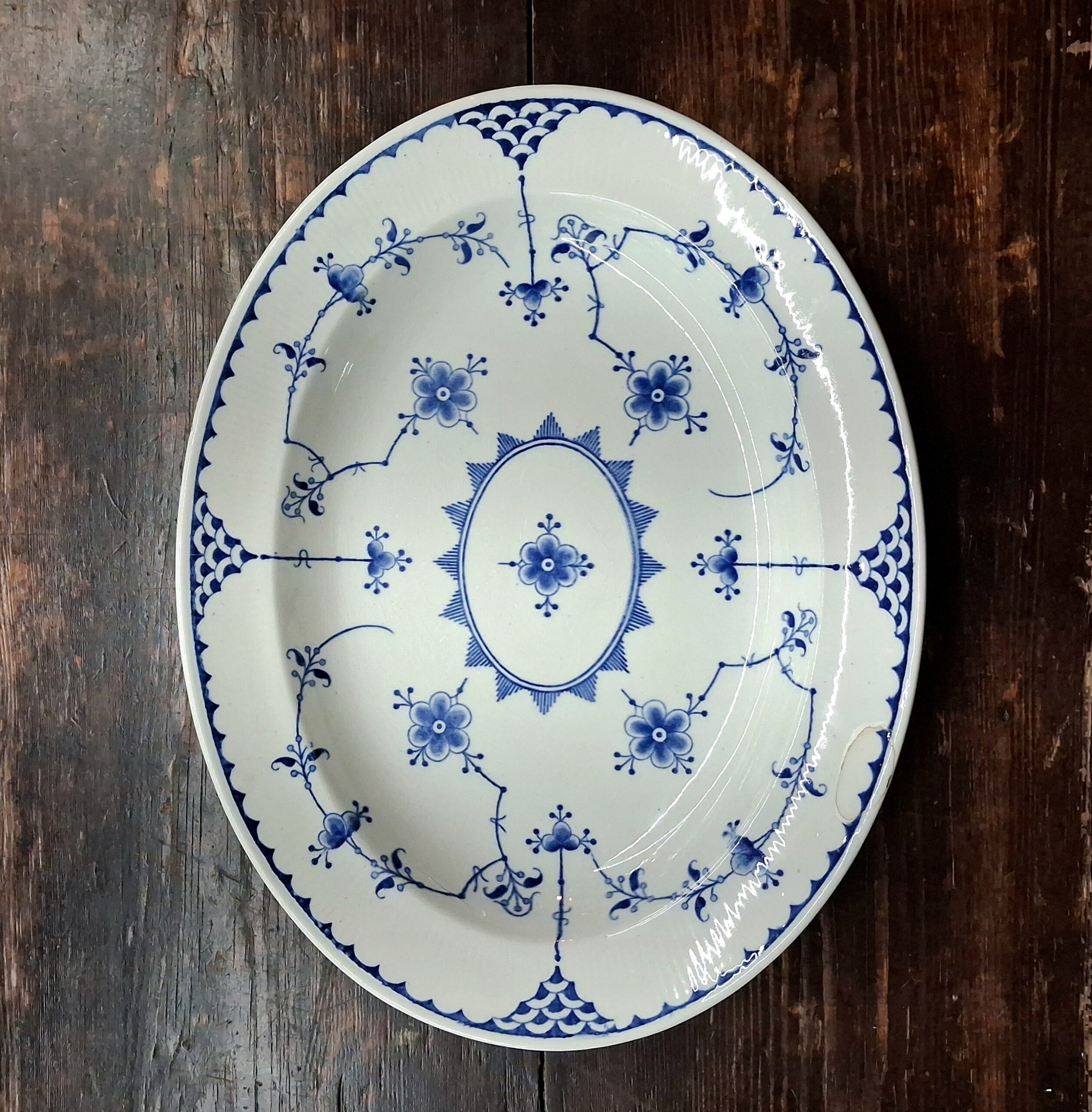 Fint antikt musel fad - Floral Furnivals