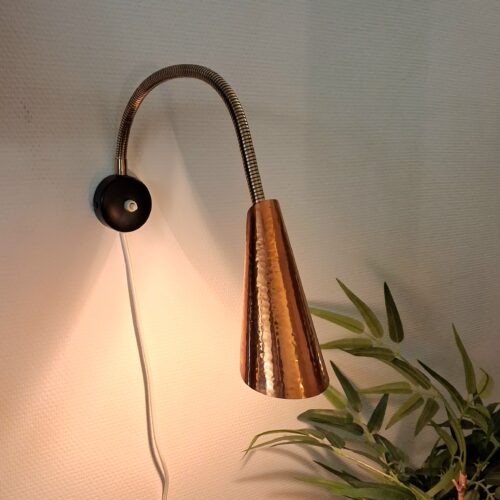 Flot retro væglampet i messing og kobber