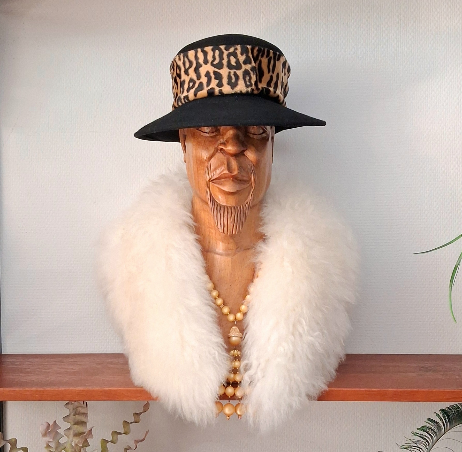 Lækker lammeskinds pelskrave - hvid