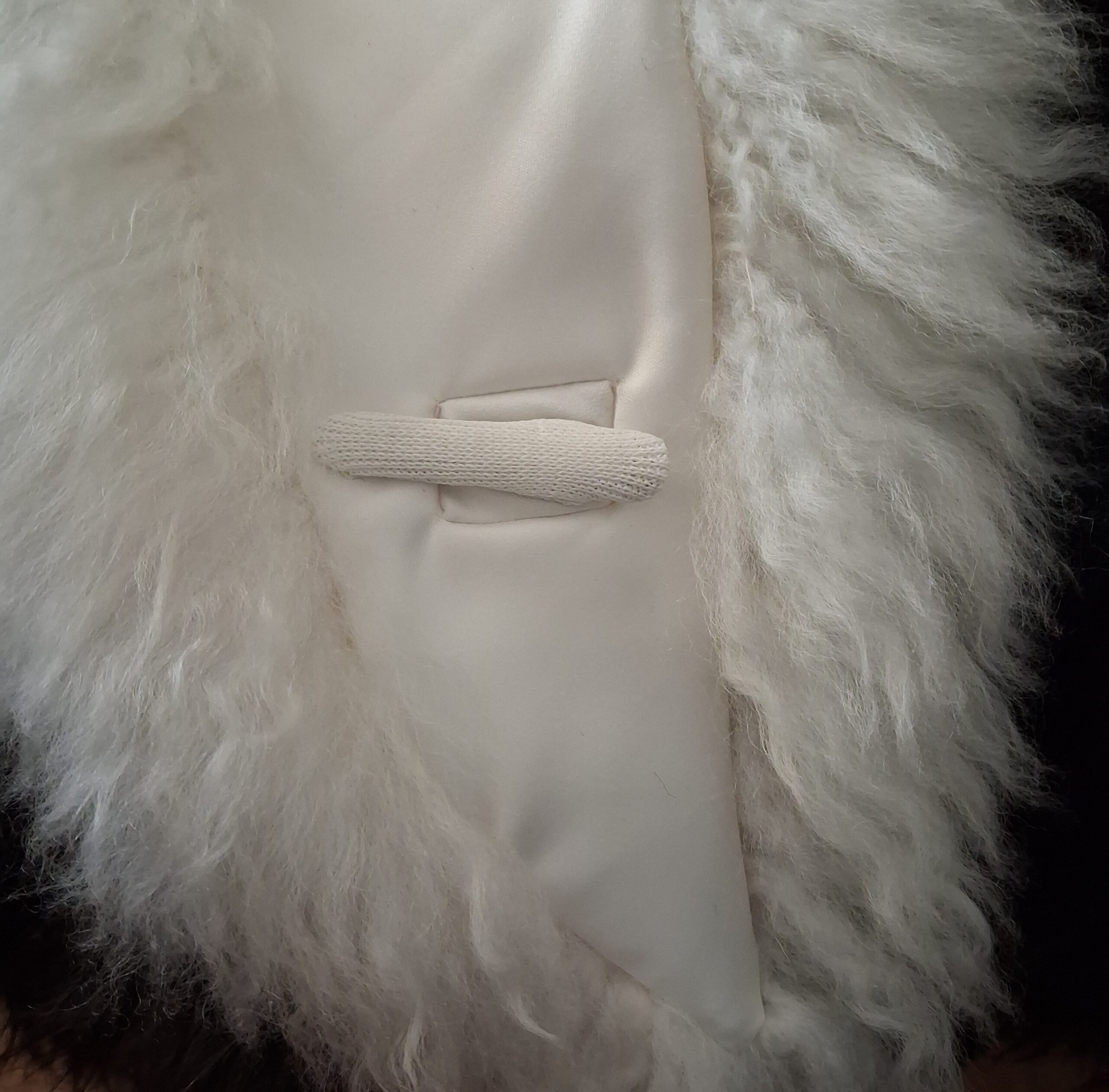 Lækker lammeskinds pelskrave - hvid