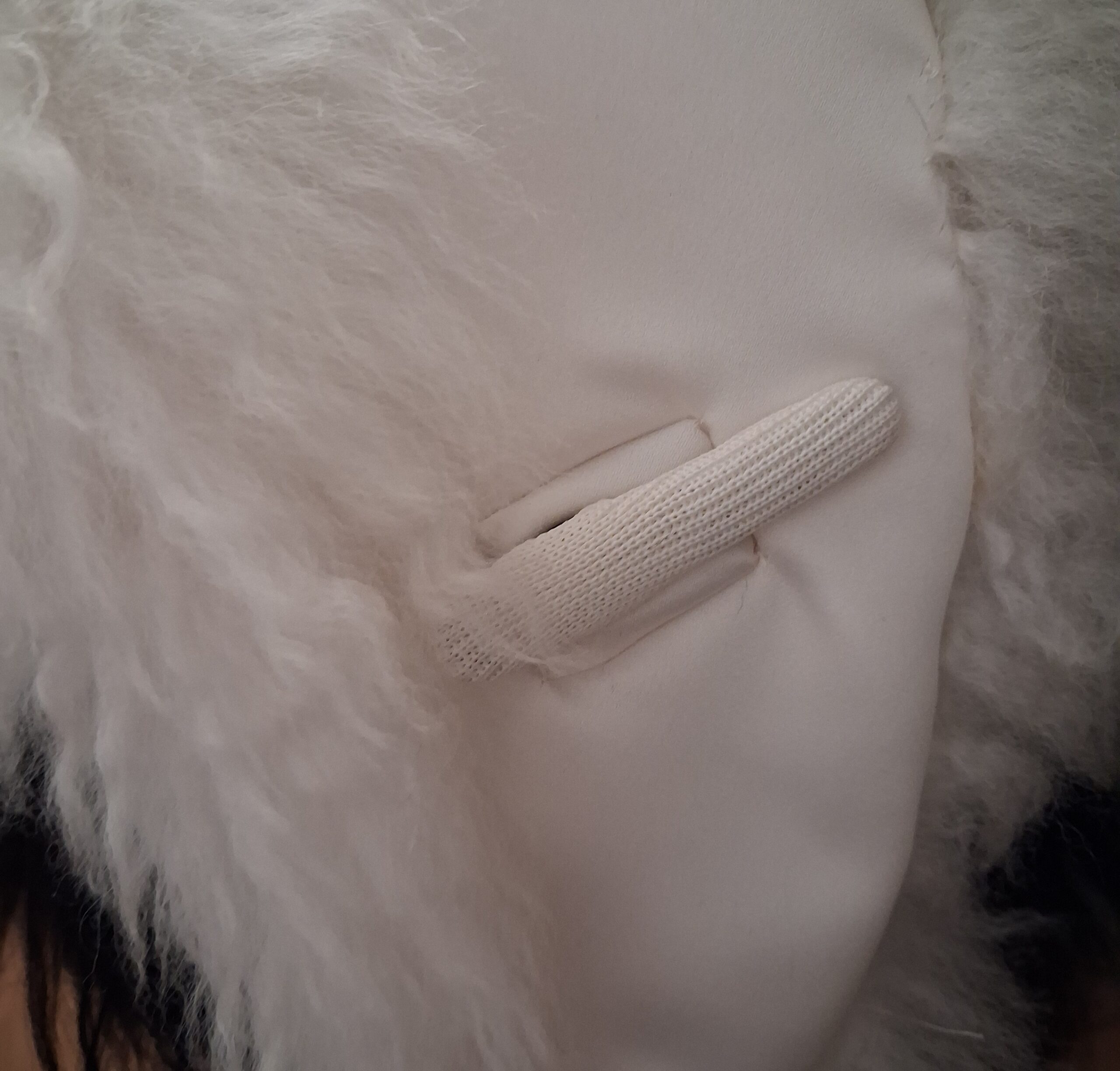 Lækker lammeskinds pelskrave - hvid