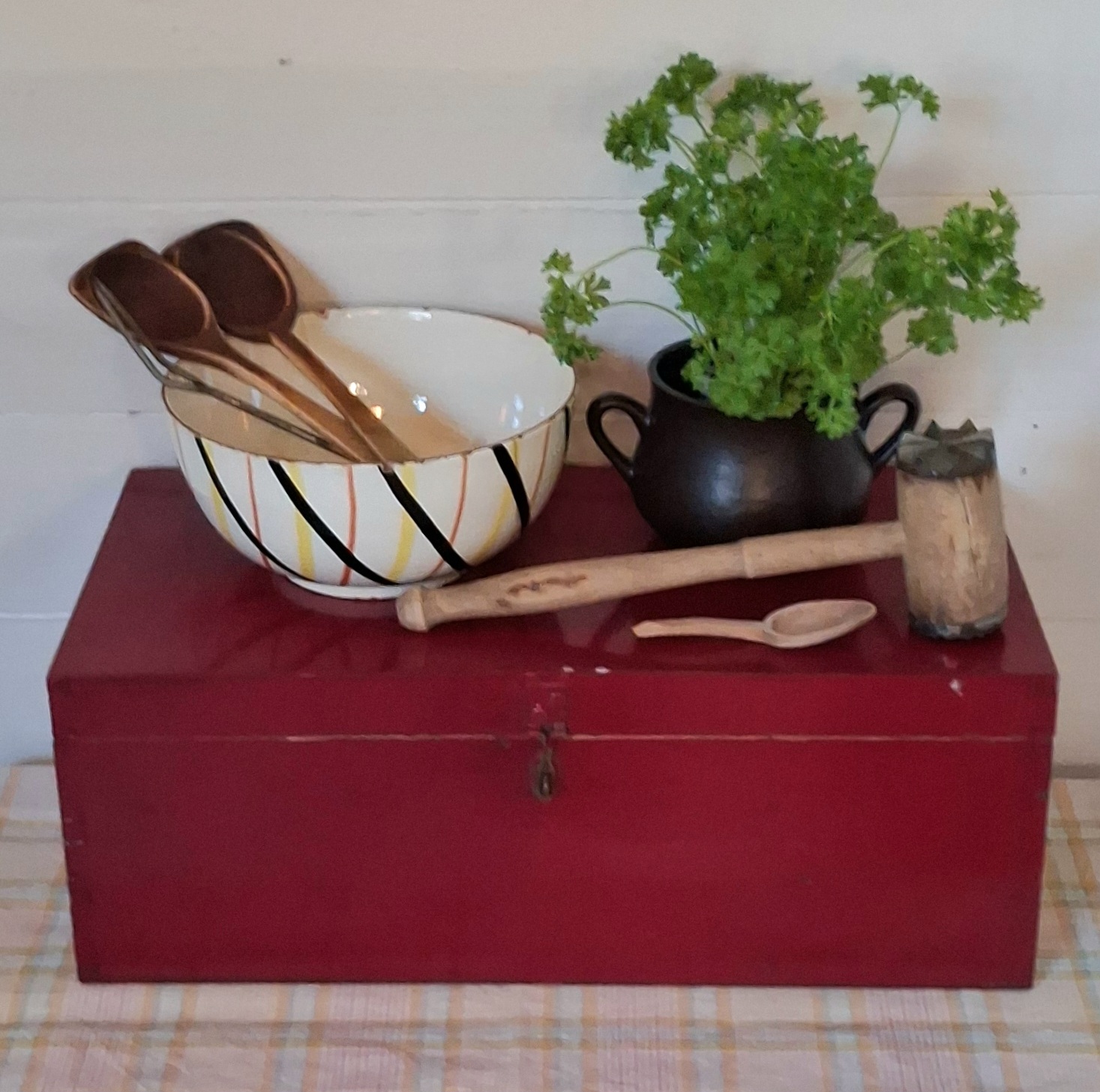 Fra det gamle køkken...