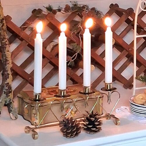 Sød hjerteformet Adventsstage i messing