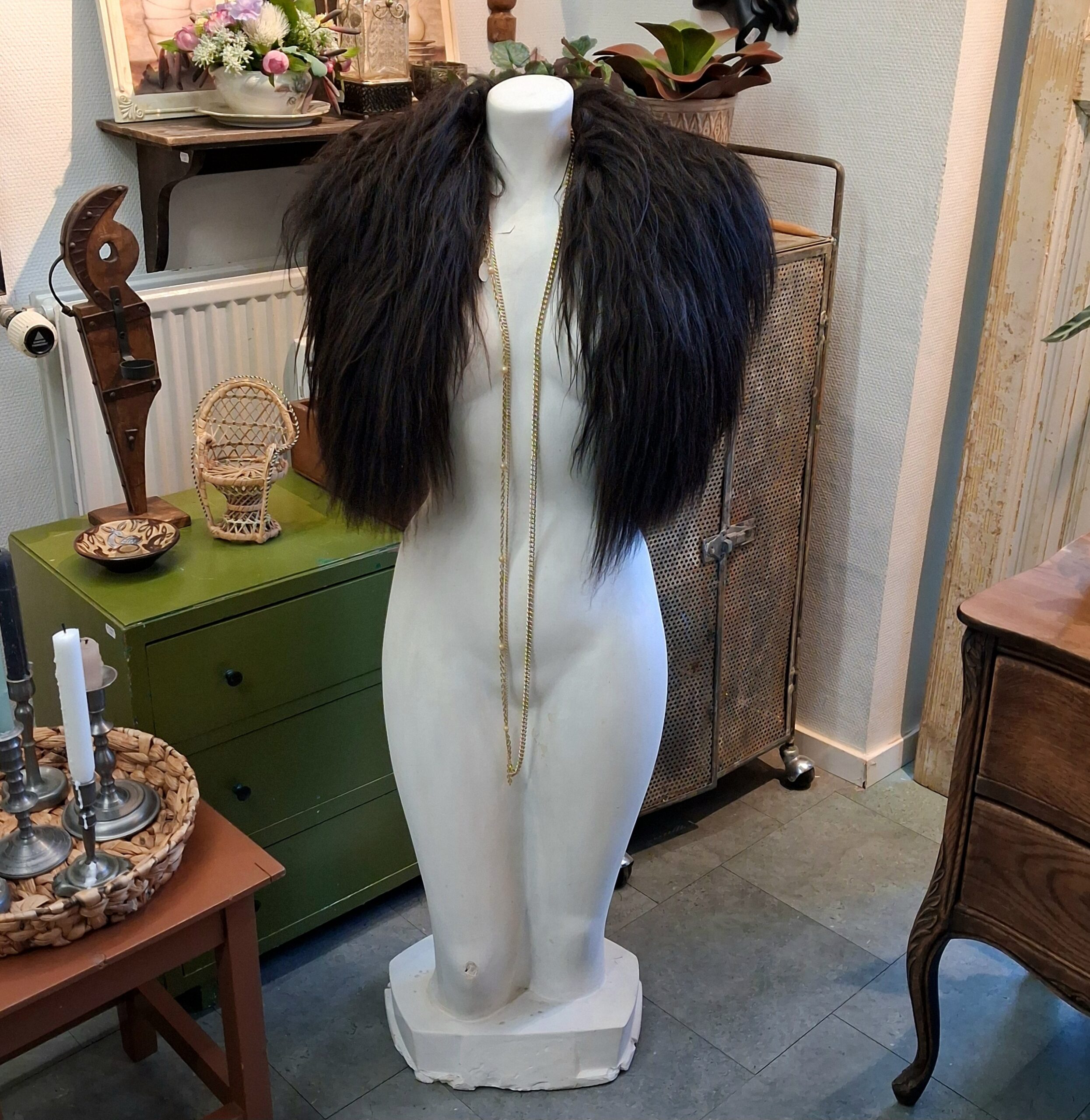 Smuk stor pelskrave i lammeskind