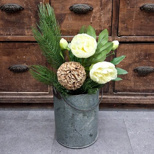 Flot rustik jernspand med hank – recycled