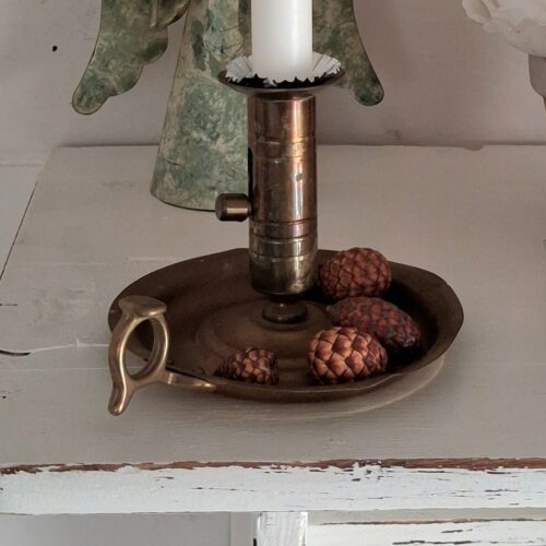 Gammel Kammerstage i messing med hejs