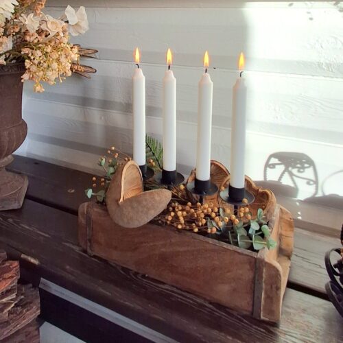 Flot Adventsstage i murstensform til 4 lys