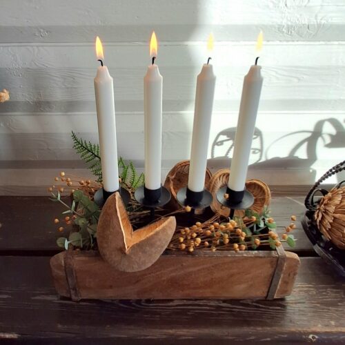 Flot Adventsstage i murstensform til 4 lys