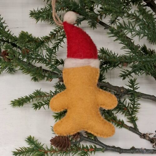 Sød Julekagemand i filt – til ophæng og dekorationer