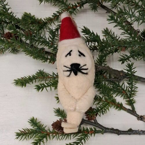 Sød Julesæl i filt – til ophæng og dekorationer