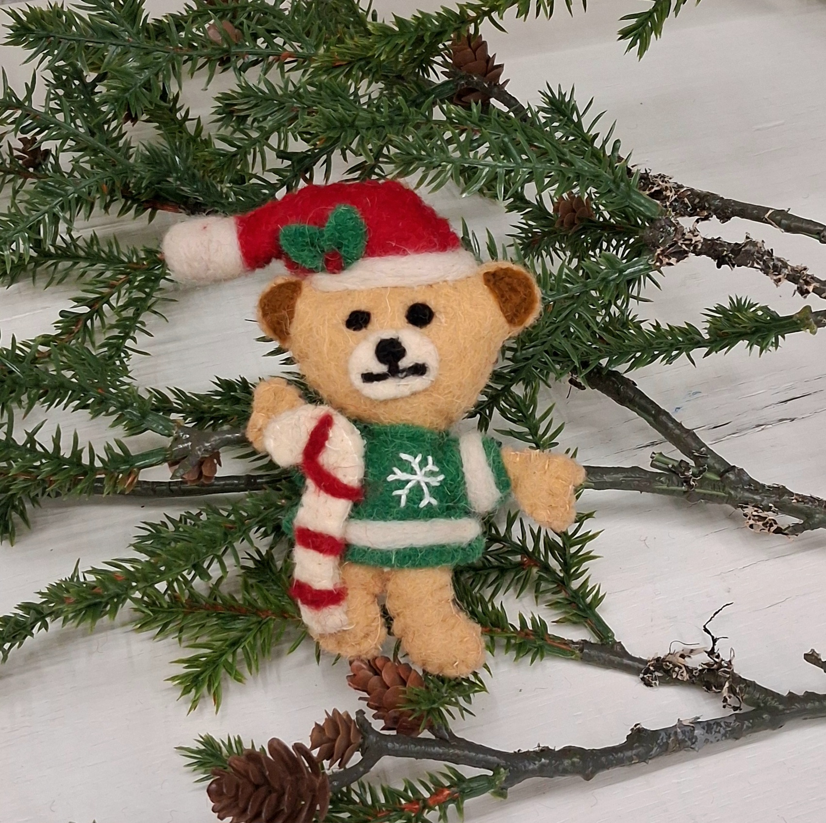 Sød julebamse i filt