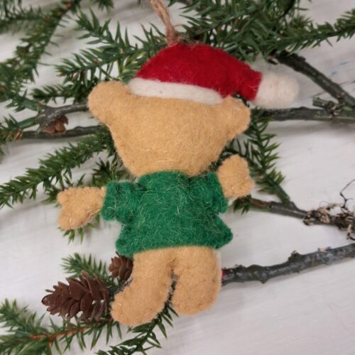 Sød Julebamse i filt – til ophæng og dekorationer