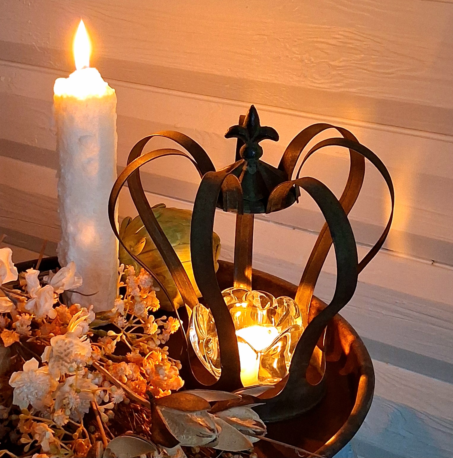 Rustik stor kongekrone i jern