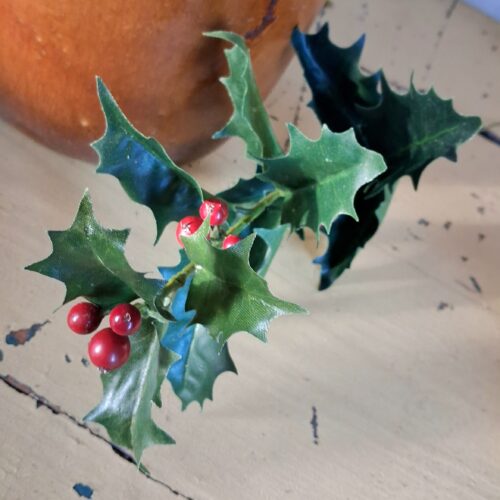 Kristtorn gren med røde bær – flot og fyldig