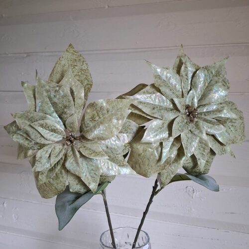 Elegant stor glamour julestjerne stilk – metallic effekt