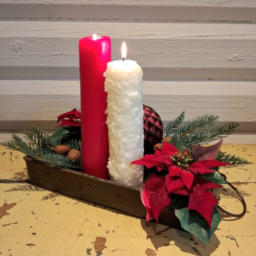 Rustik recycled jernbakke med opdeling – patineret