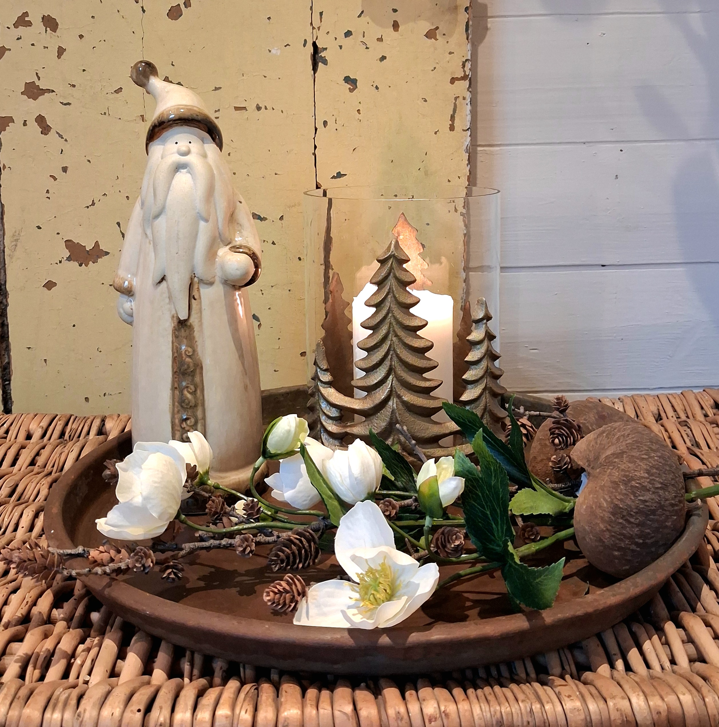 Skøn julemand i creme/brun glasur - Billede 5