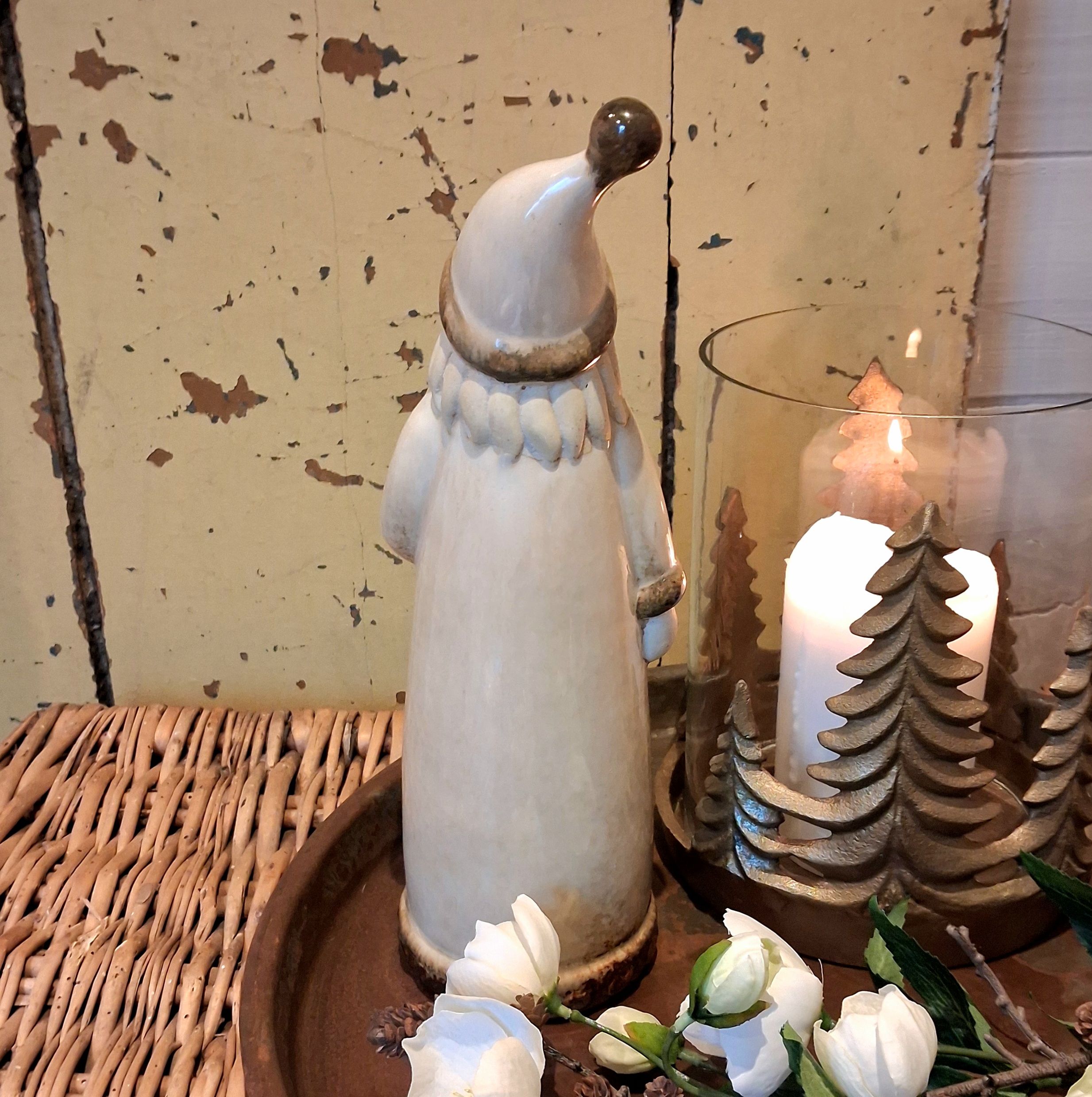 Skøn julemand i creme/brun glasur - Billede 4