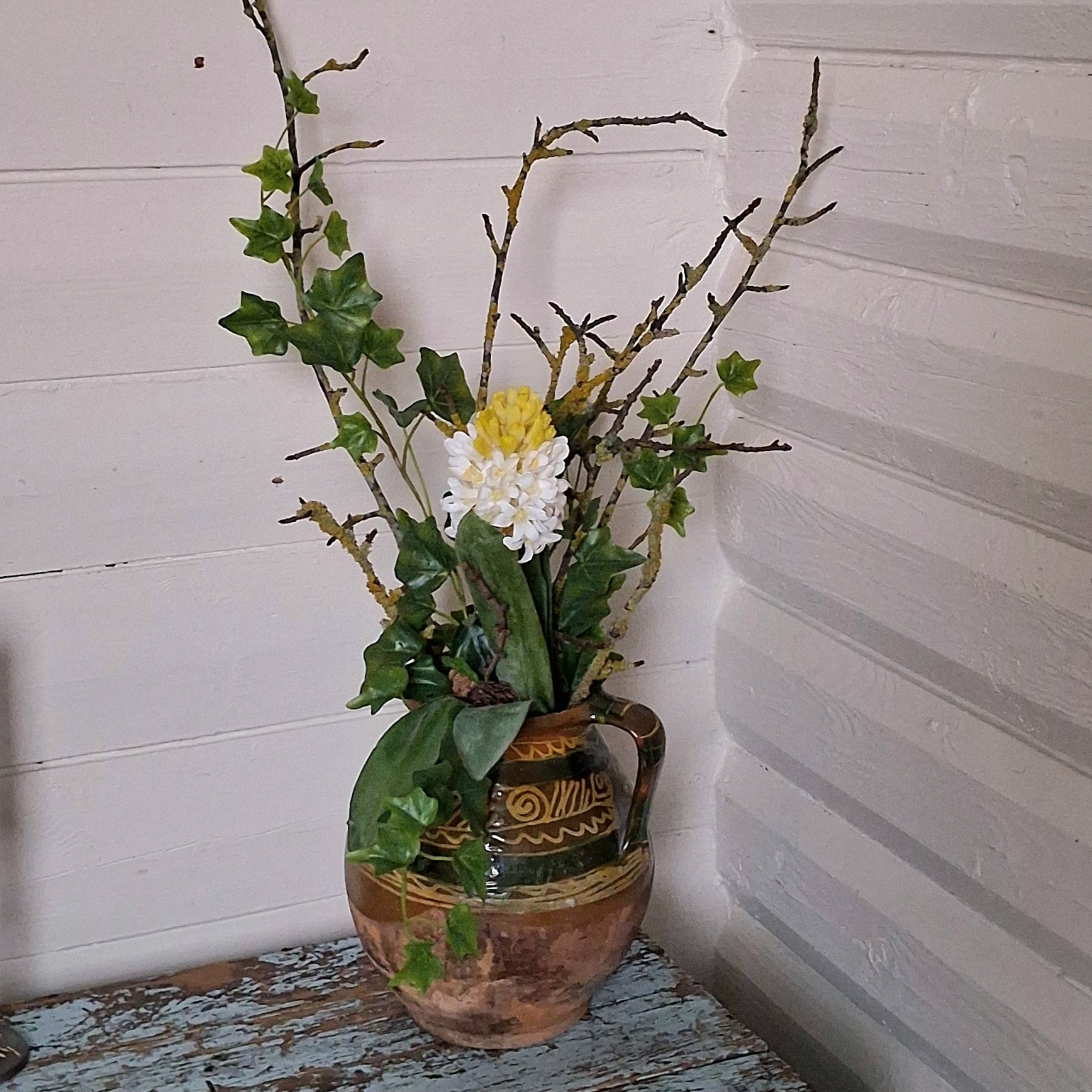 Hvid Hyacint og Efeu grene