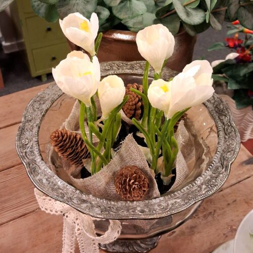 Flot opsats i glas og jern – meget elegant