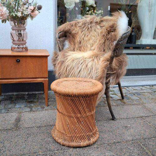 Flot retro bambus skammel i fin stand