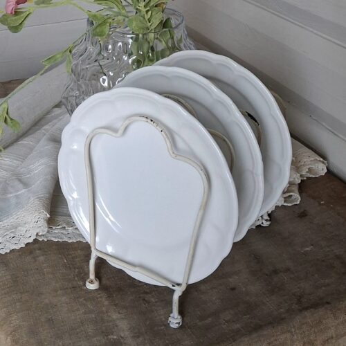 Fint tallerken stativ til 6 tallerkener i metal