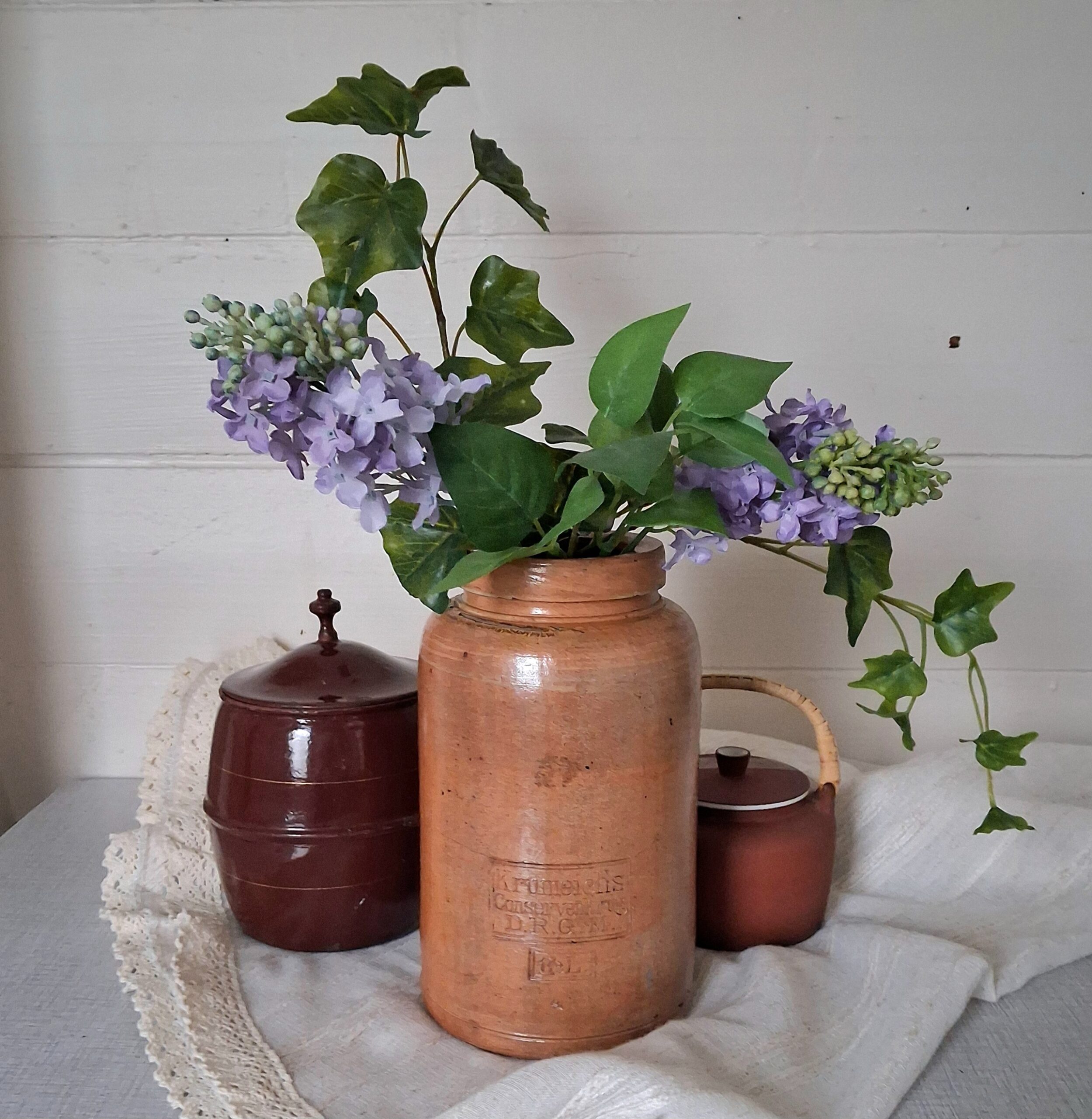 Flot rustik syltekrukke 1½ l. gyldenbrun -