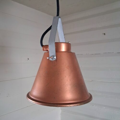 Kobberlook værkstedslampe med gummikabel