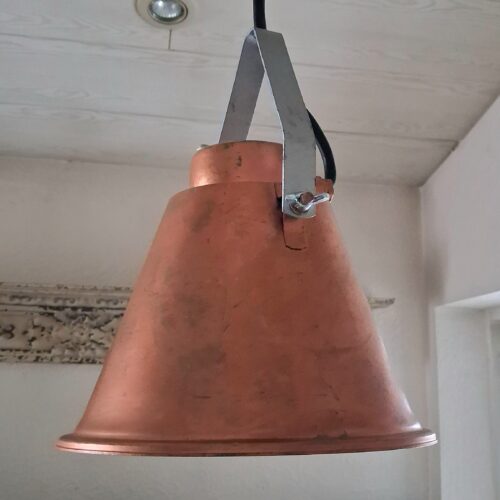 Kobberlook værkstedslampe med gummikabel
