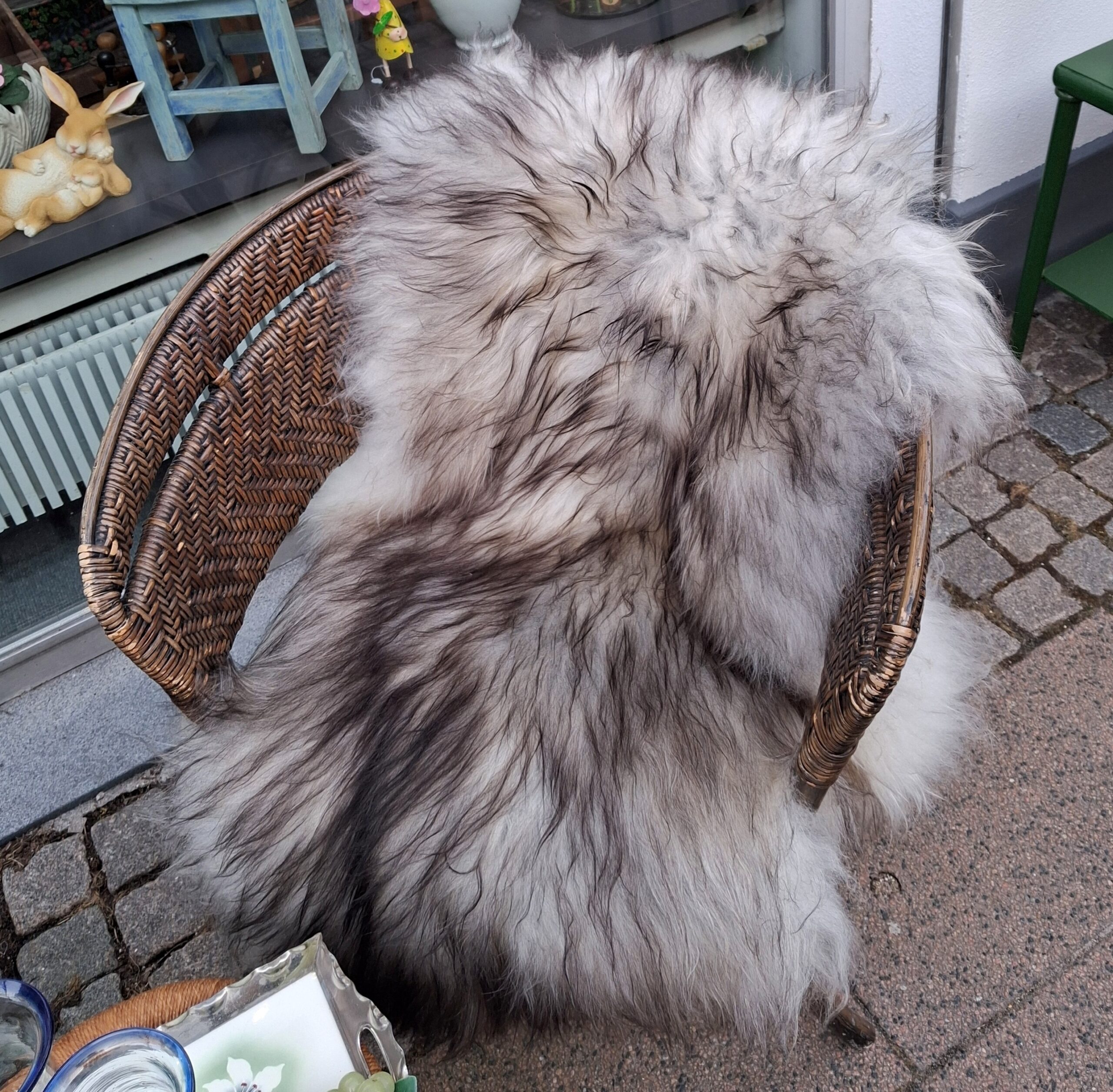 Meleret langhåret lammeskind