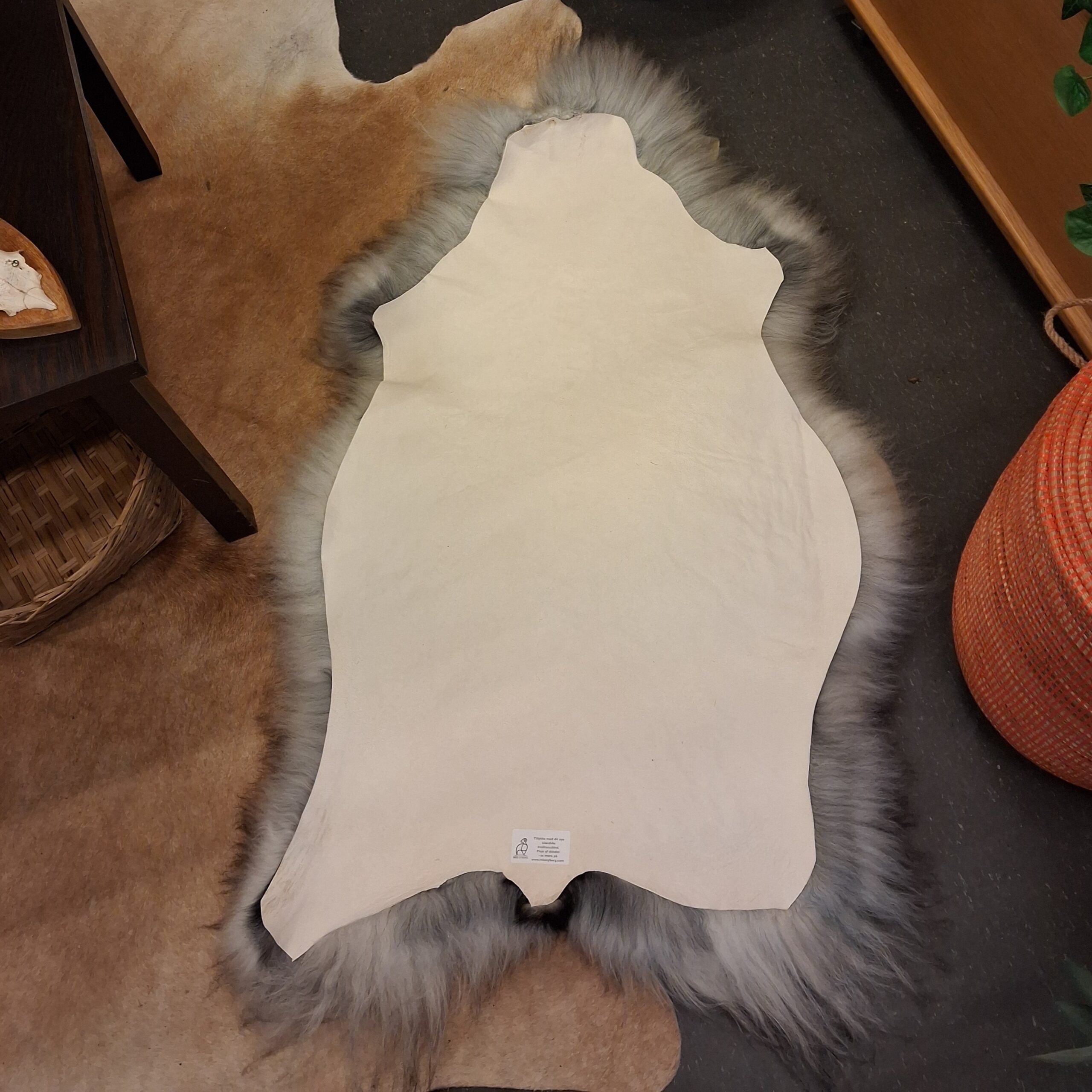 Meleret langhåret lammeskind