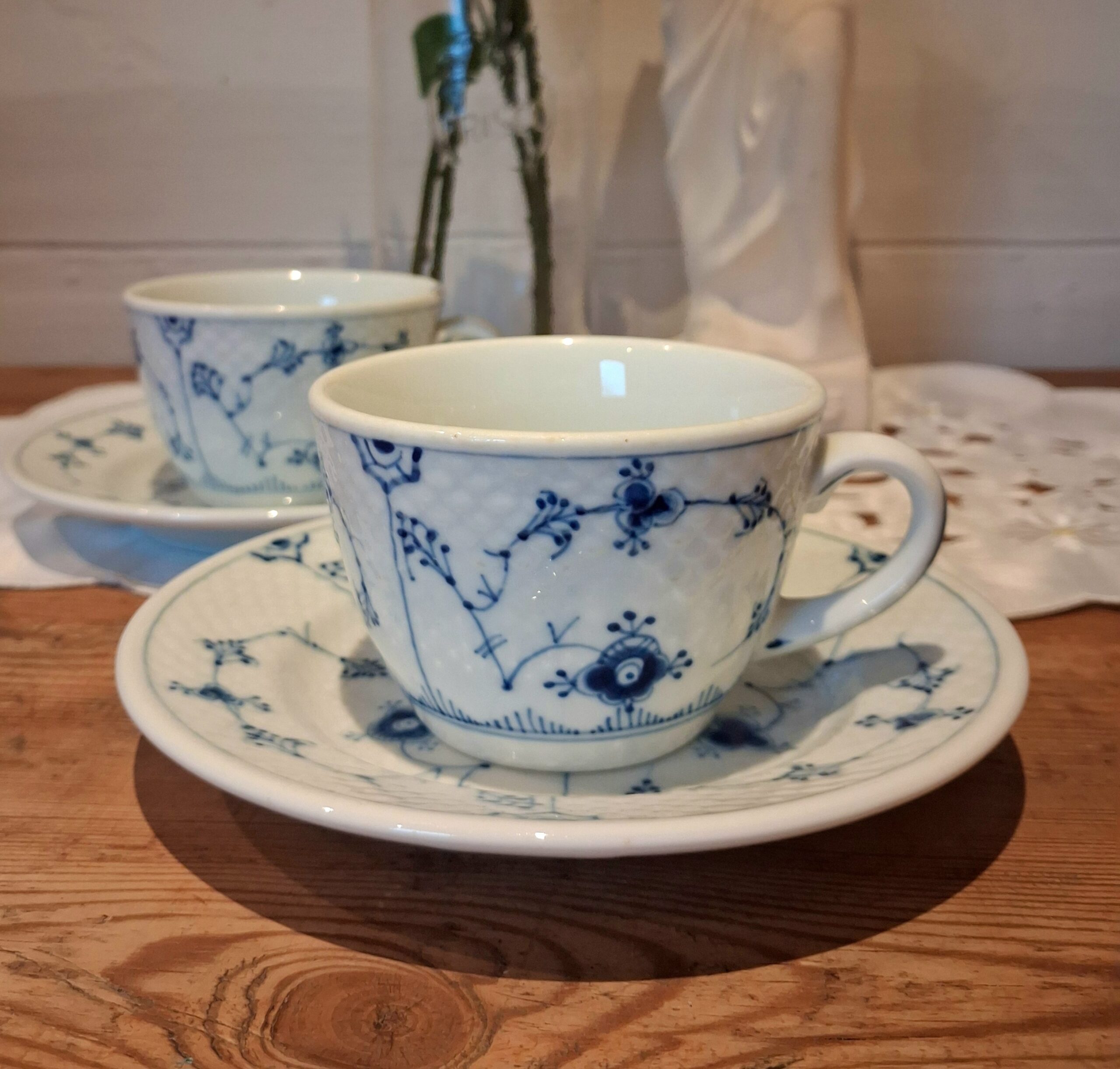 Fine B&G muselmalede kopper / kagetallerkener