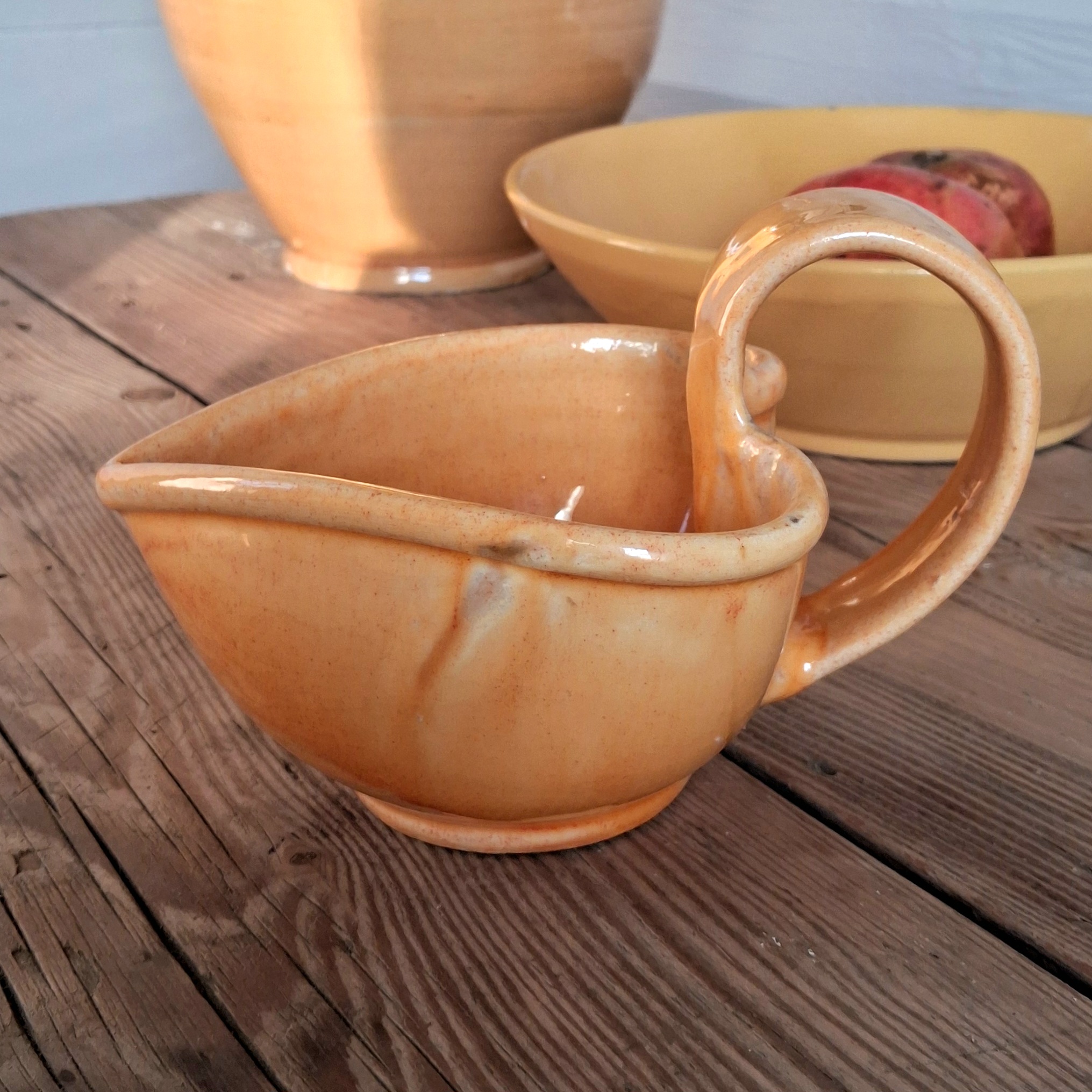 Smuk gul Kähler kande i flot glasur