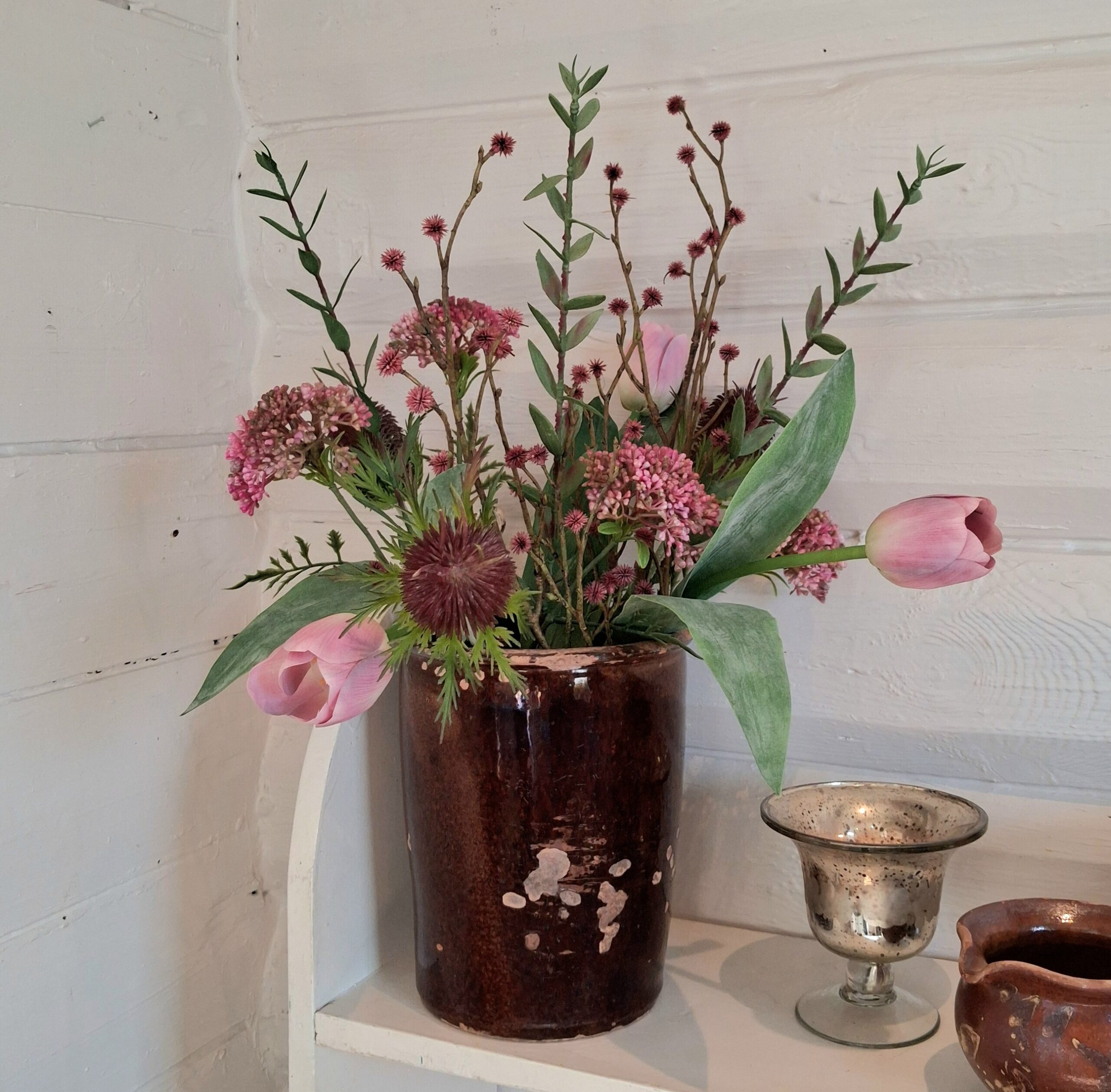 Rigtig gammel svensk syltekrukke med fin brugspatina