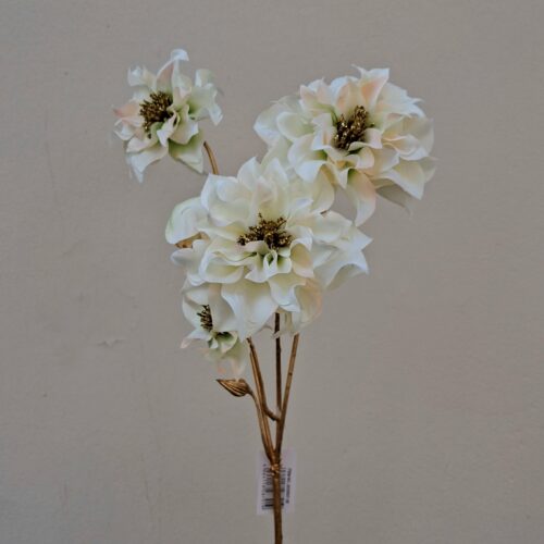 Elegant creme Vinterrose med guld og glimmer