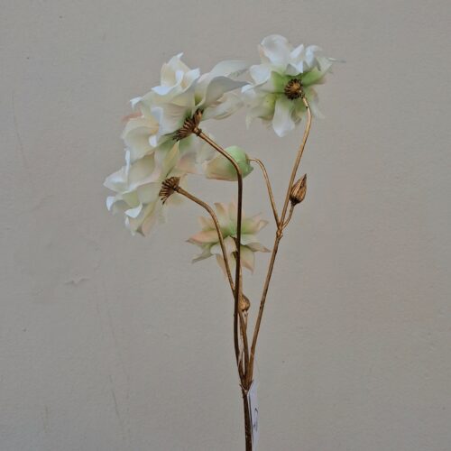 Elegant creme Vinterrose med guld og glimmer