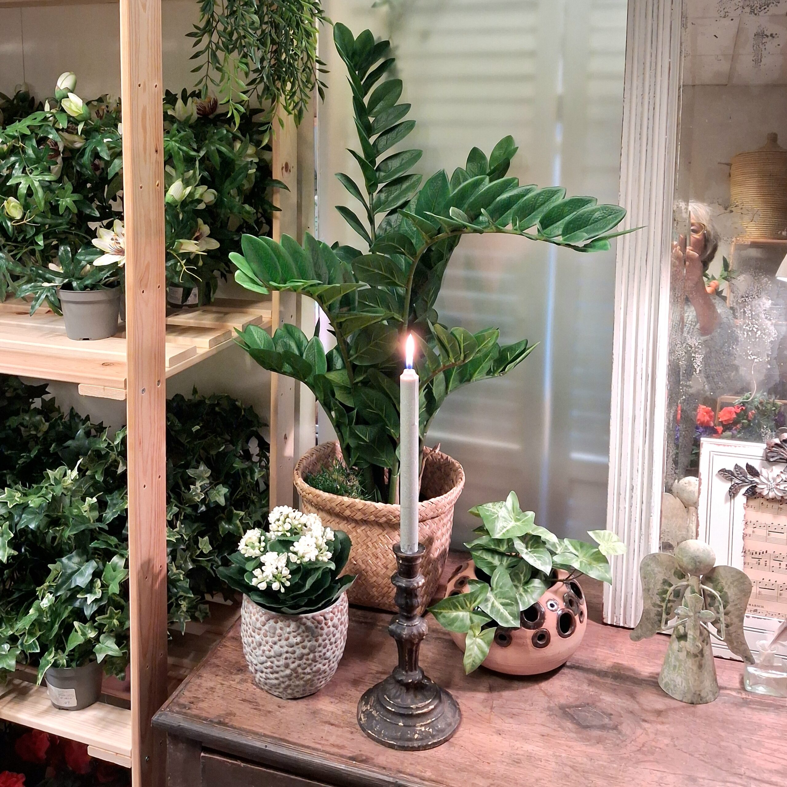 Flotte kunstige planter og blomster