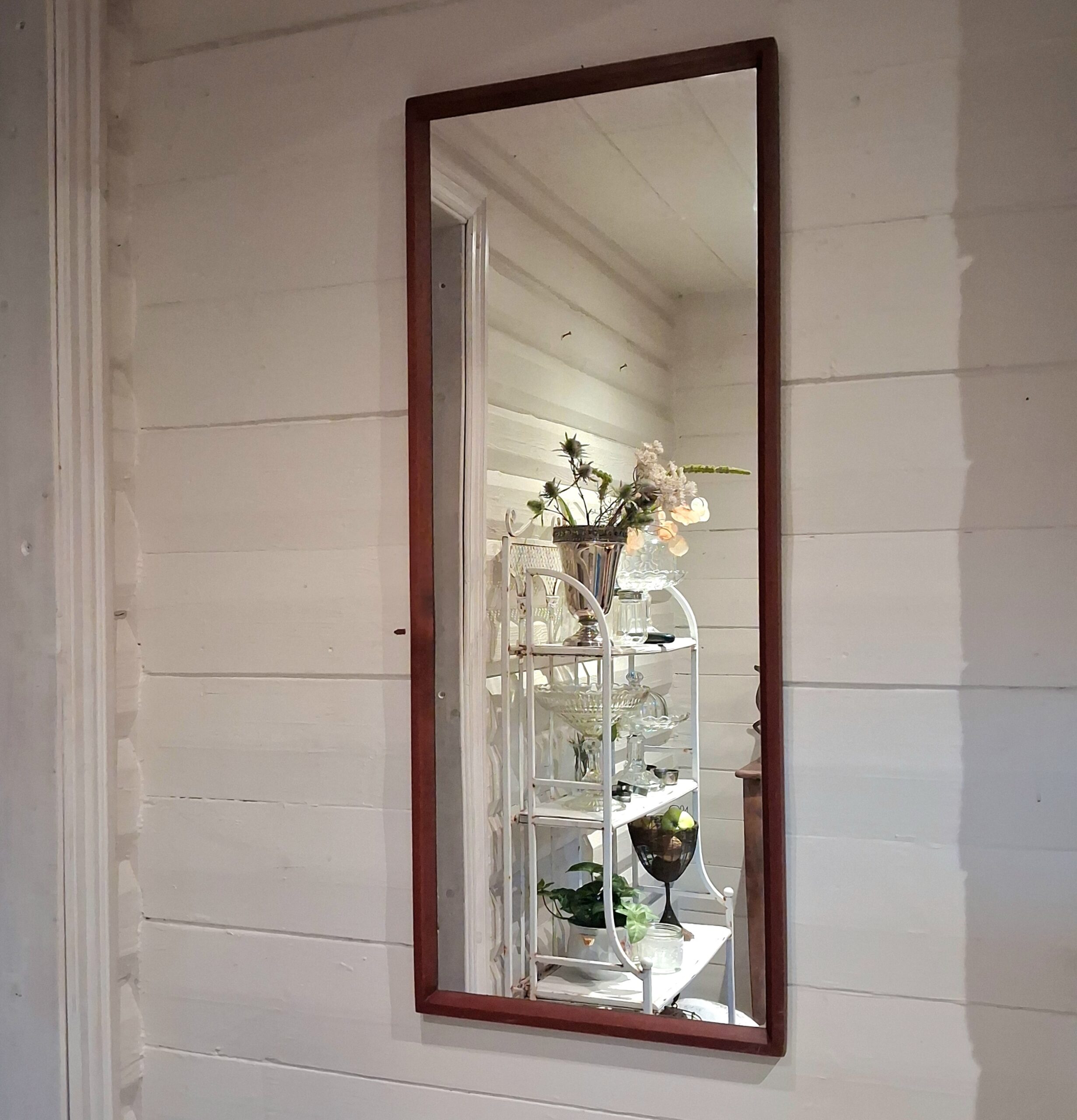 Smukt retro teak spejl