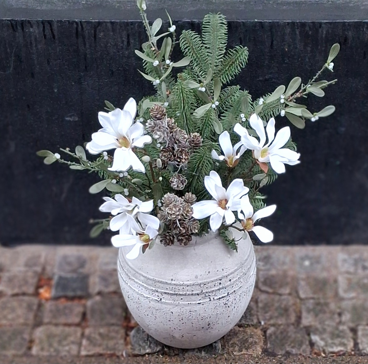 Smukke kunstige hvide Magnolier