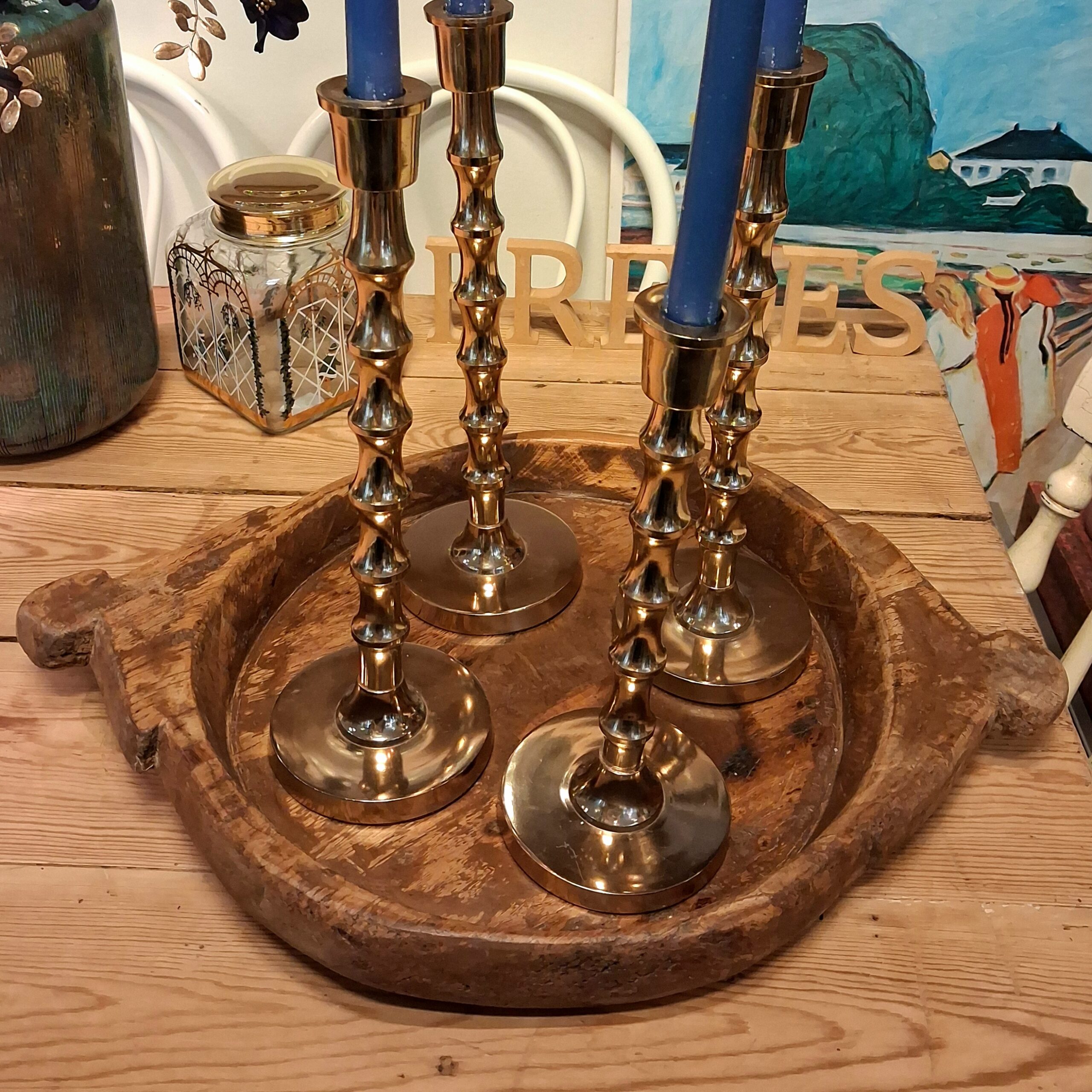 Elegant høj guldstage "Bambus"